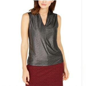 NINE WEST/ sleeveless women's blouse/  gray with abit of a black tint / …